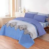 LUXURY PRINTED QUILTED COMFORTER SET - 6PC